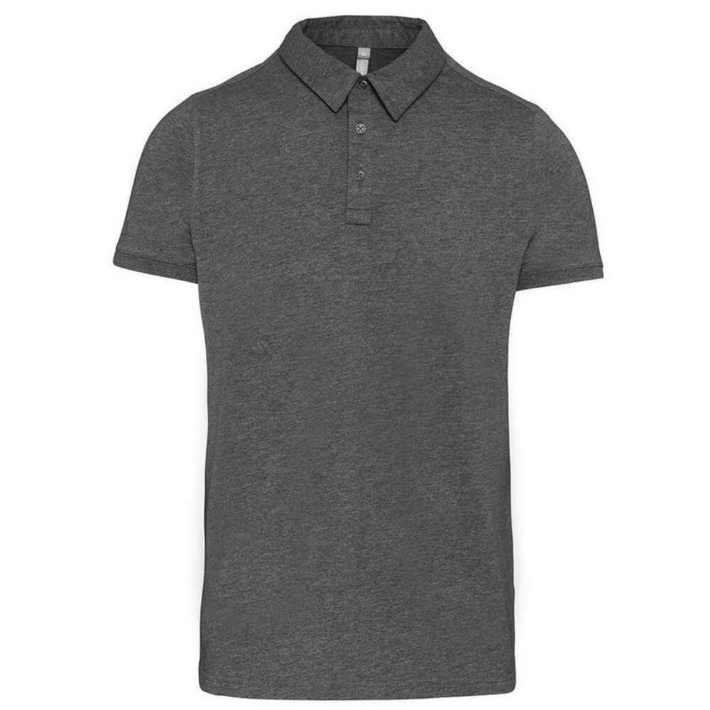 Kariban Mens Jersey Polo Shirt / Heather Grey